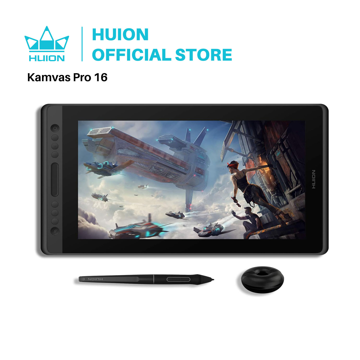 Drawing Tablet With Screen 15.6 Inch - Huion Graphic Monitor Kamvas Pro 16