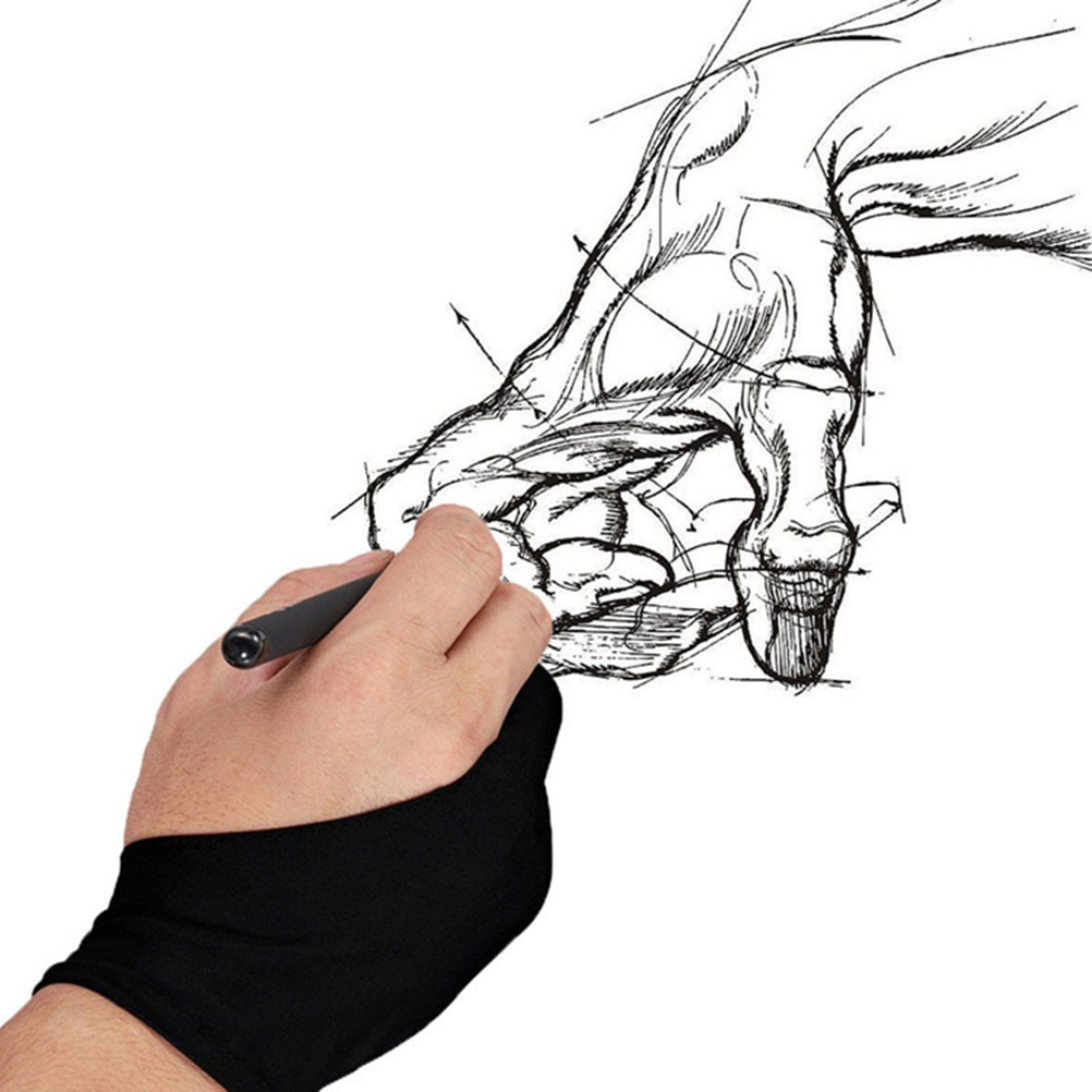 2Pcs Anti-Fouling Drawing Glov - Drawing Glove Two Finger Artist review and price