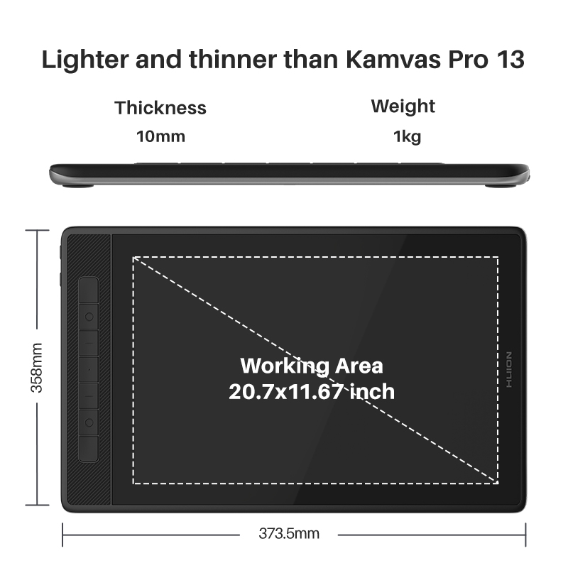 13.3 Inch HUION Graphics Table - Graphics Tablet 13 Inch 8192 review and price