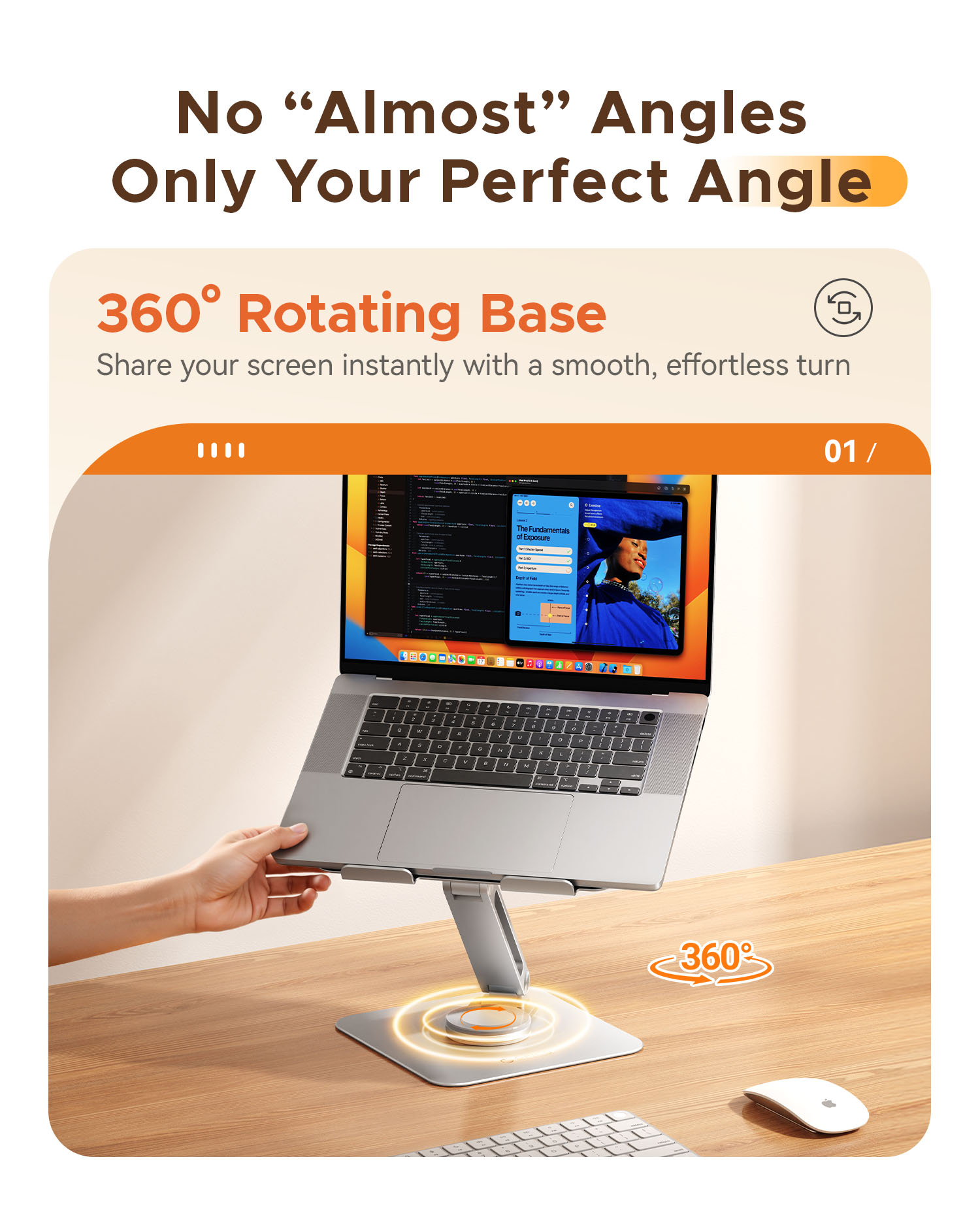 ORICO 360° Adjustable Notebook - Tablet Stand Adjustable Aluminum review and price
