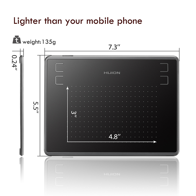 HUION Inspiroy H430P Drawing T - Drawing Tablet Battery Free Stylus review and price